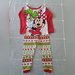 Disney Minnie Mouse Christmas Pajama Set (2T)